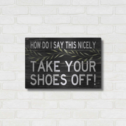 Luxe Metal Art 'Take Your Shoes Off' by Cindy Jacobs, Metal Wall Art,24x16