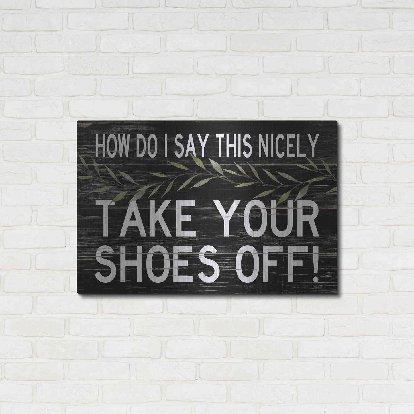 Luxe Metal Art 'Take Your Shoes Off' by Cindy Jacobs, Metal Wall Art,36x24