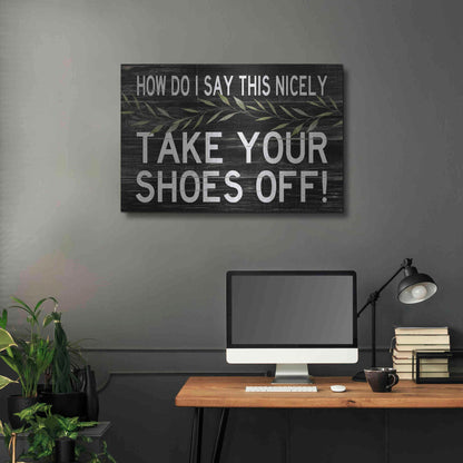 Luxe Metal Art 'Take Your Shoes Off' by Cindy Jacobs, Metal Wall Art,36x24