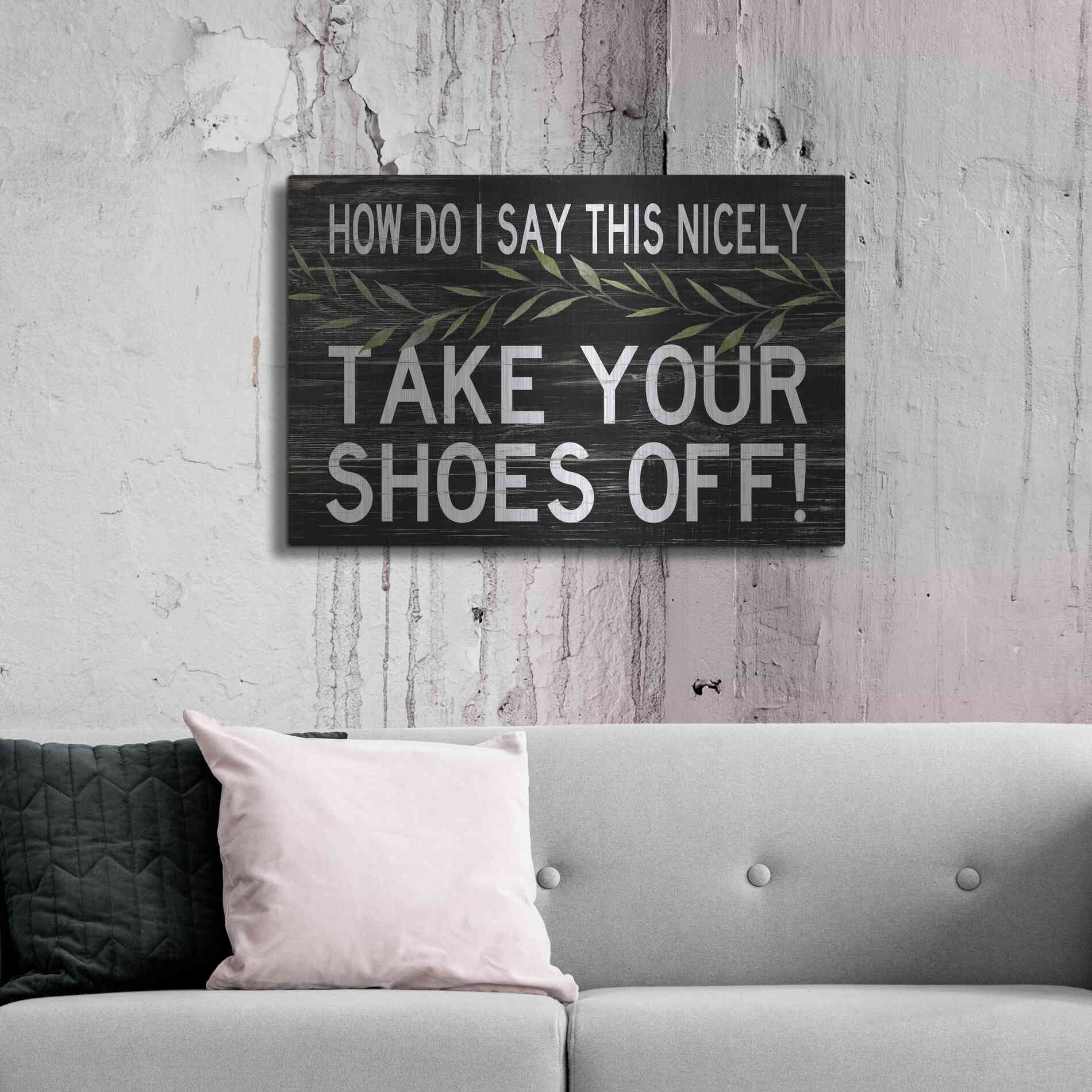 Luxe Metal Art 'Take Your Shoes Off' by Cindy Jacobs, Metal Wall Art,36x24
