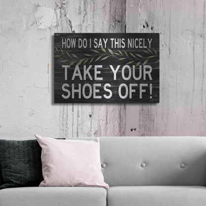 Luxe Metal Art 'Take Your Shoes Off' by Cindy Jacobs, Metal Wall Art,36x24