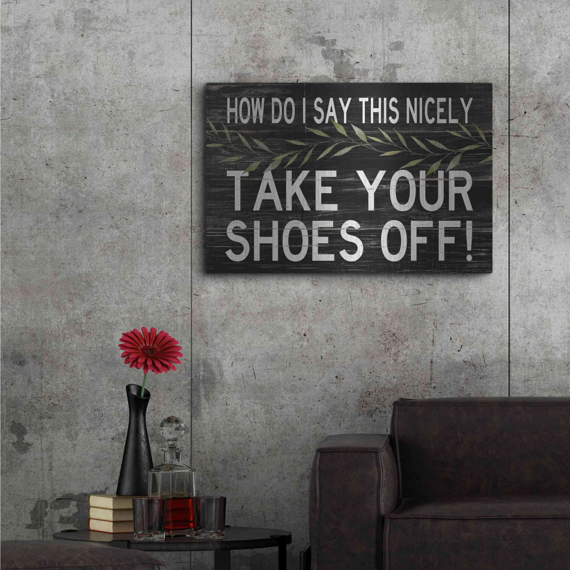Luxe Metal Art 'Take Your Shoes Off' by Cindy Jacobs, Metal Wall Art,36x24