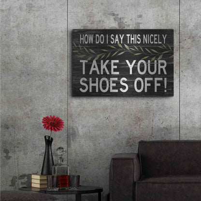 Luxe Metal Art 'Take Your Shoes Off' by Cindy Jacobs, Metal Wall Art,36x24