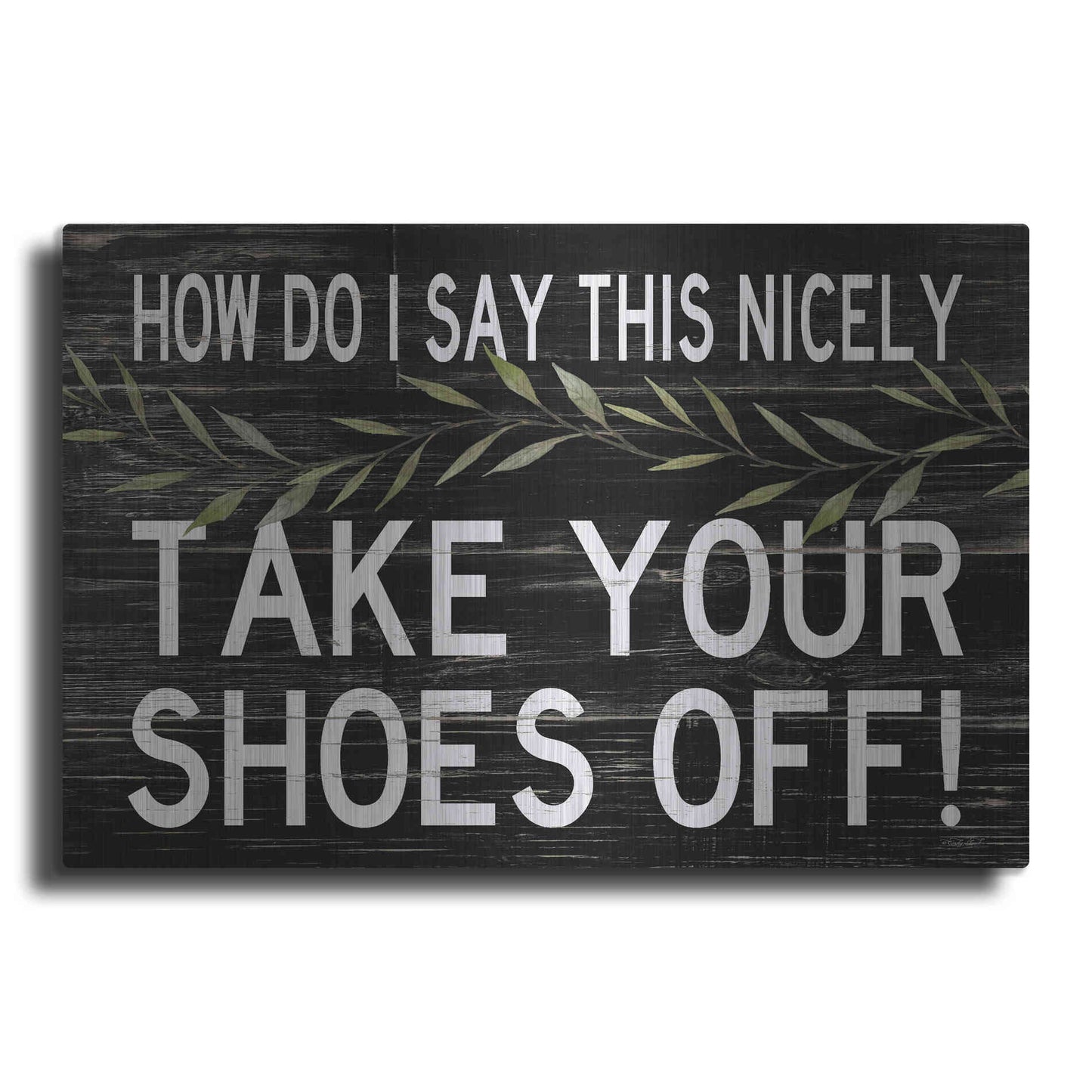 Luxe Metal Art 'Take Your Shoes Off' by Cindy Jacobs, Metal Wall Art