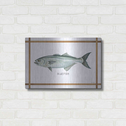 Luxe Metal Art 'Bluefish on White' by Cindy Jacobs, Metal Wall Art,24x16