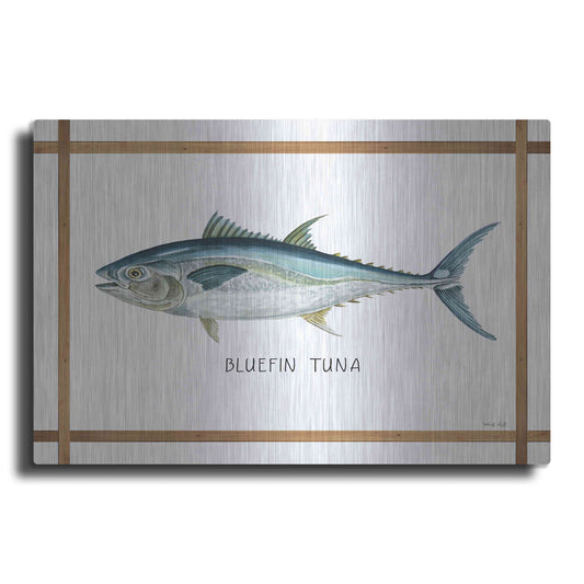 Luxe Metal Art 'Bluefin Tuna on White' by Cindy Jacobs, Metal Wall Art