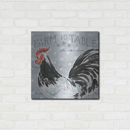 Luxe Metal Art 'Roosters Call III' by Daphne Brissonet, Metal Wall Art,24x24