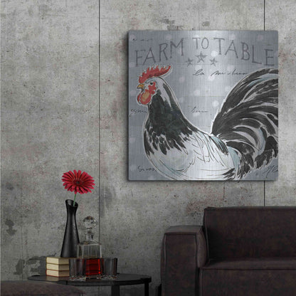 Luxe Metal Art 'Roosters Call III' by Daphne Brissonet, Metal Wall Art,36x36