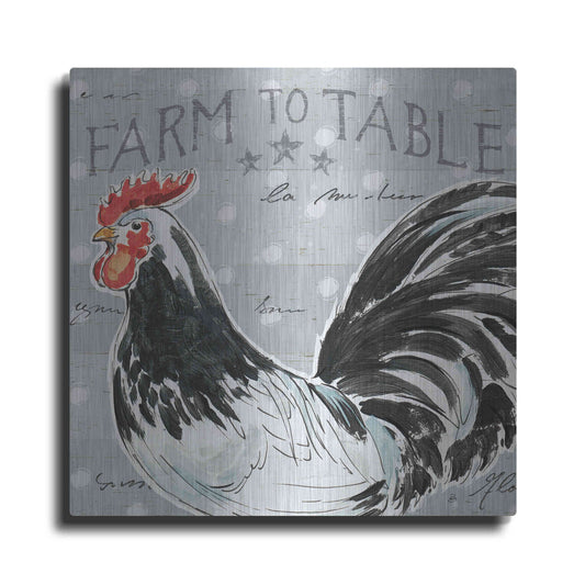 Luxe Metal Art 'Roosters Call III' by Daphne Brissonet, Metal Wall Art