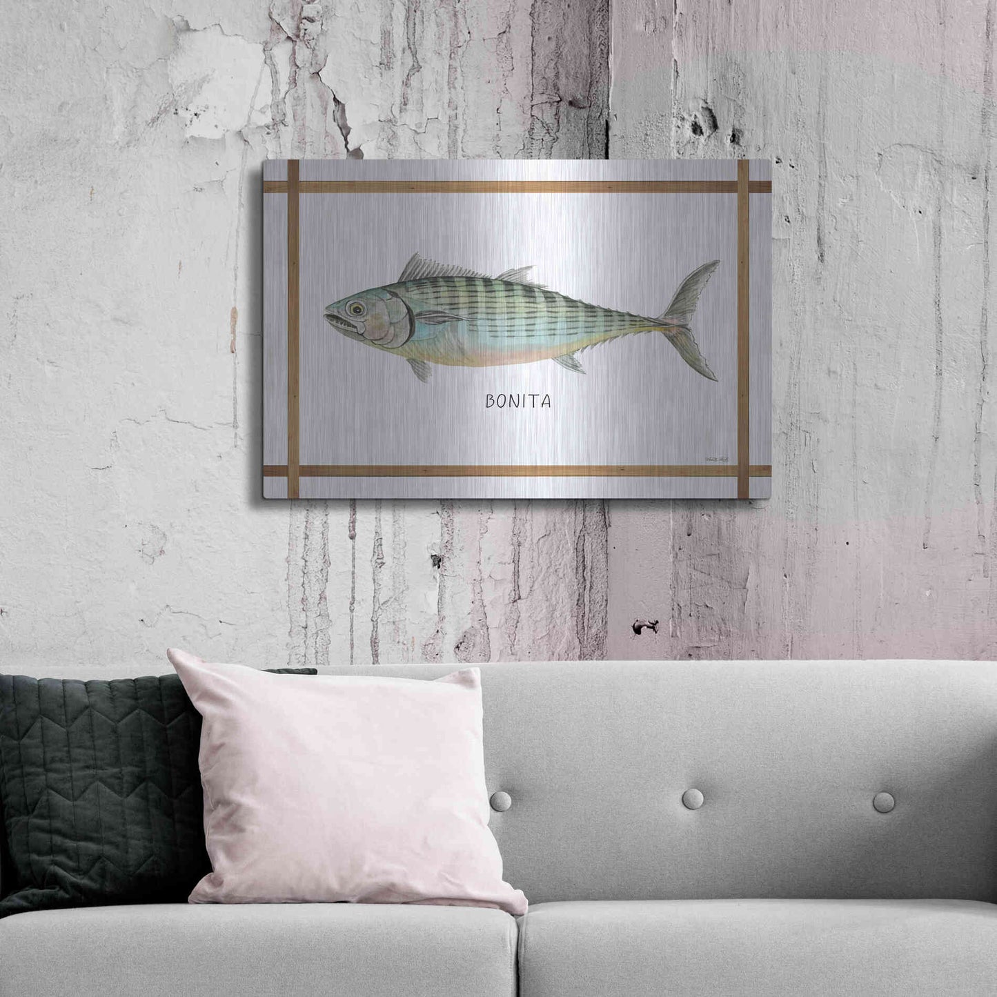 Luxe Metal Art 'Bonita on White' by Cindy Jacobs, Metal Wall Art,36x24