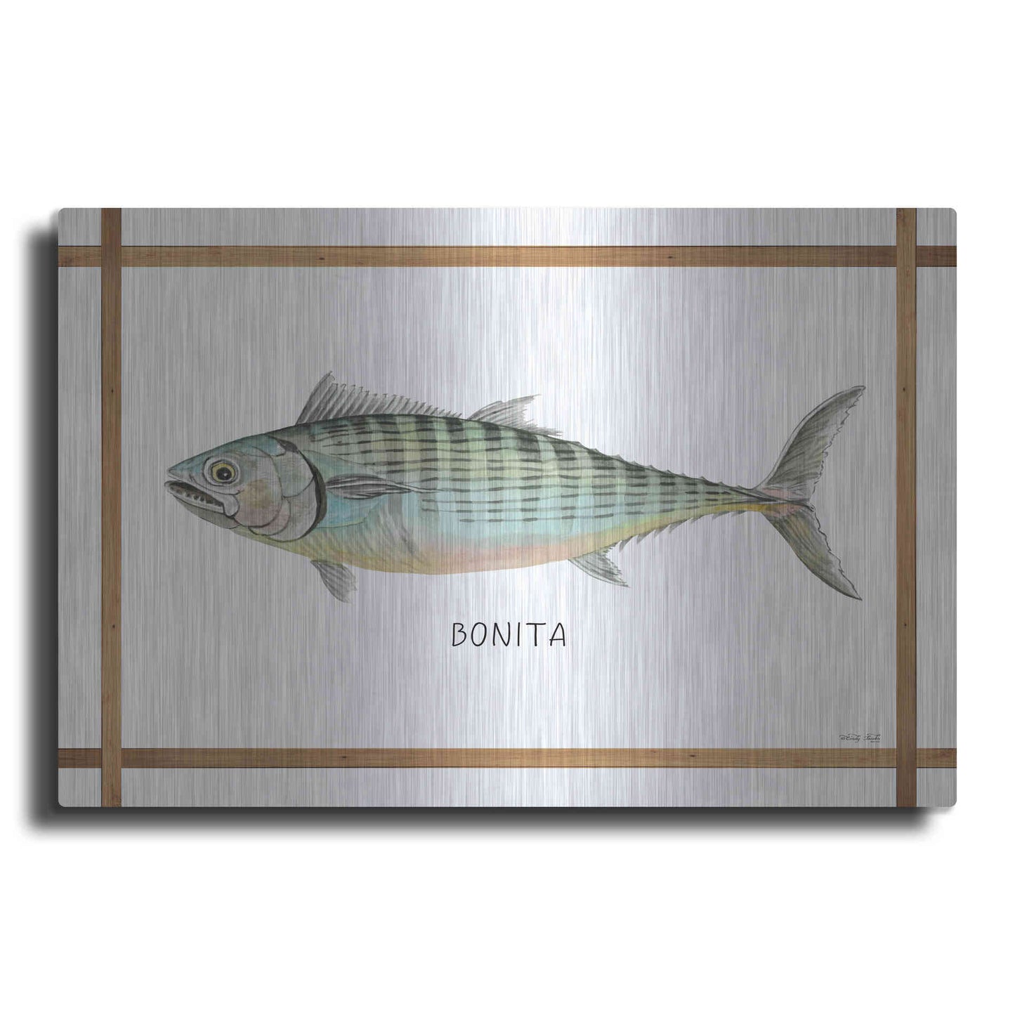 Luxe Metal Art 'Bonita on White' by Cindy Jacobs, Metal Wall Art