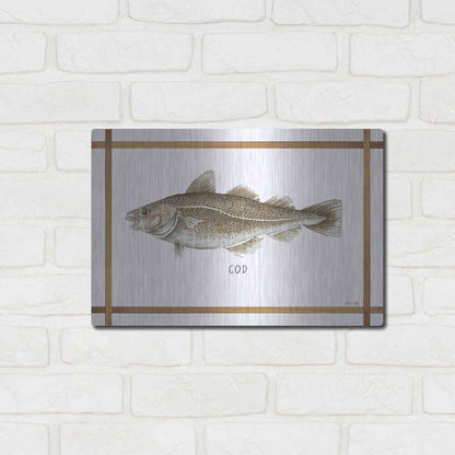 Luxe Metal Art 'Cod on White' by Cindy Jacobs, Metal Wall Art,16x12