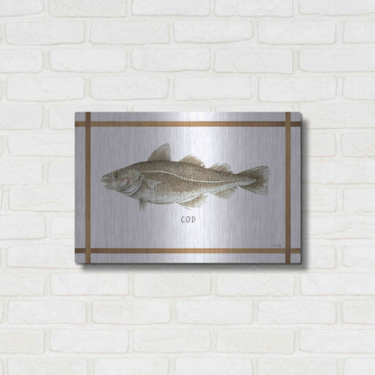Luxe Metal Art 'Cod on White' by Cindy Jacobs, Metal Wall Art,24x16