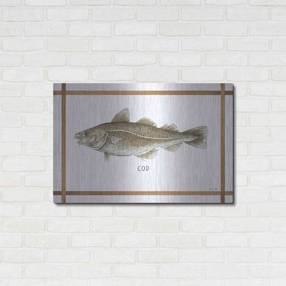 Luxe Metal Art 'Cod on White' by Cindy Jacobs, Metal Wall Art,36x24