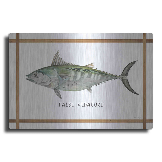 Luxe Metal Art 'False Albacore on White' by Cindy Jacobs, Metal Wall Art