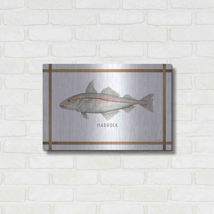 Luxe Metal Art 'Haddock on White' by Cindy Jacobs, Metal Wall Art,24x16