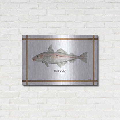 Luxe Metal Art 'Haddock on White' by Cindy Jacobs, Metal Wall Art,36x24