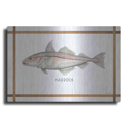 Luxe Metal Art 'Haddock on White' by Cindy Jacobs, Metal Wall Art