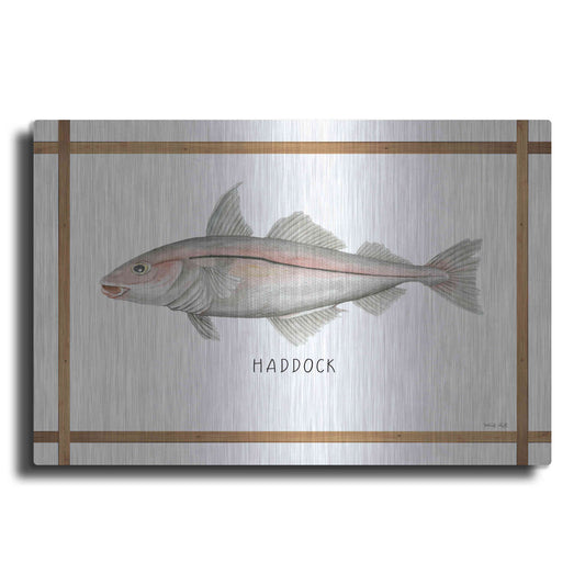 Luxe Metal Art 'Haddock on White' by Cindy Jacobs, Metal Wall Art