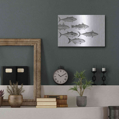 Luxe Metal Art 'Variety of Fish I' by Cindy Jacobs, Metal Wall Art,16x12