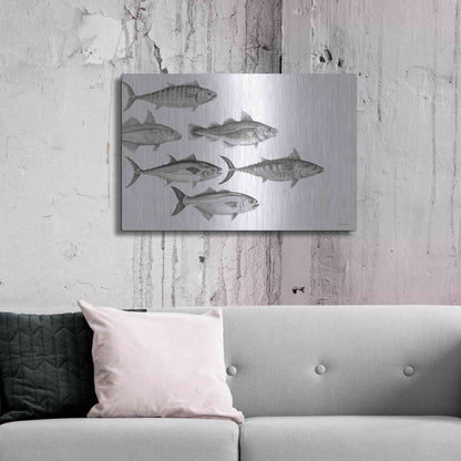 Luxe Metal Art 'Variety of Fish I' by Cindy Jacobs, Metal Wall Art,36x24