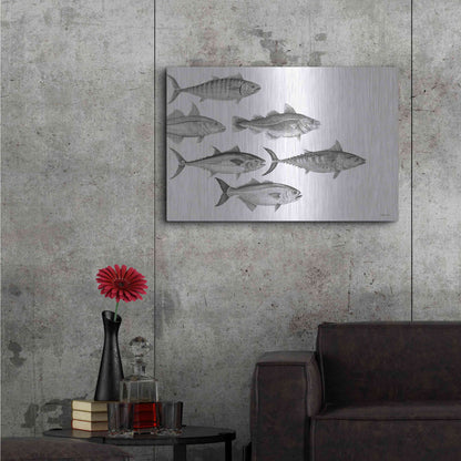 Luxe Metal Art 'Variety of Fish I' by Cindy Jacobs, Metal Wall Art,36x24