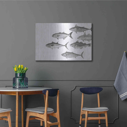Luxe Metal Art 'Variety of Fish II' by Cindy Jacobs, Metal Wall Art,36x24