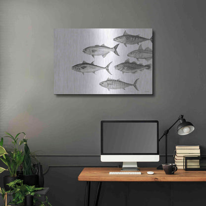 Luxe Metal Art 'Variety of Fish II' by Cindy Jacobs, Metal Wall Art,36x24