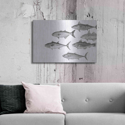 Luxe Metal Art 'Variety of Fish II' by Cindy Jacobs, Metal Wall Art,36x24