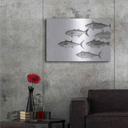 Luxe Metal Art 'Variety of Fish II' by Cindy Jacobs, Metal Wall Art,36x24