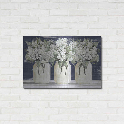 Luxe Metal Art 'White Floral Trio' by Cindy Jacobs, Metal Wall Art,36x24