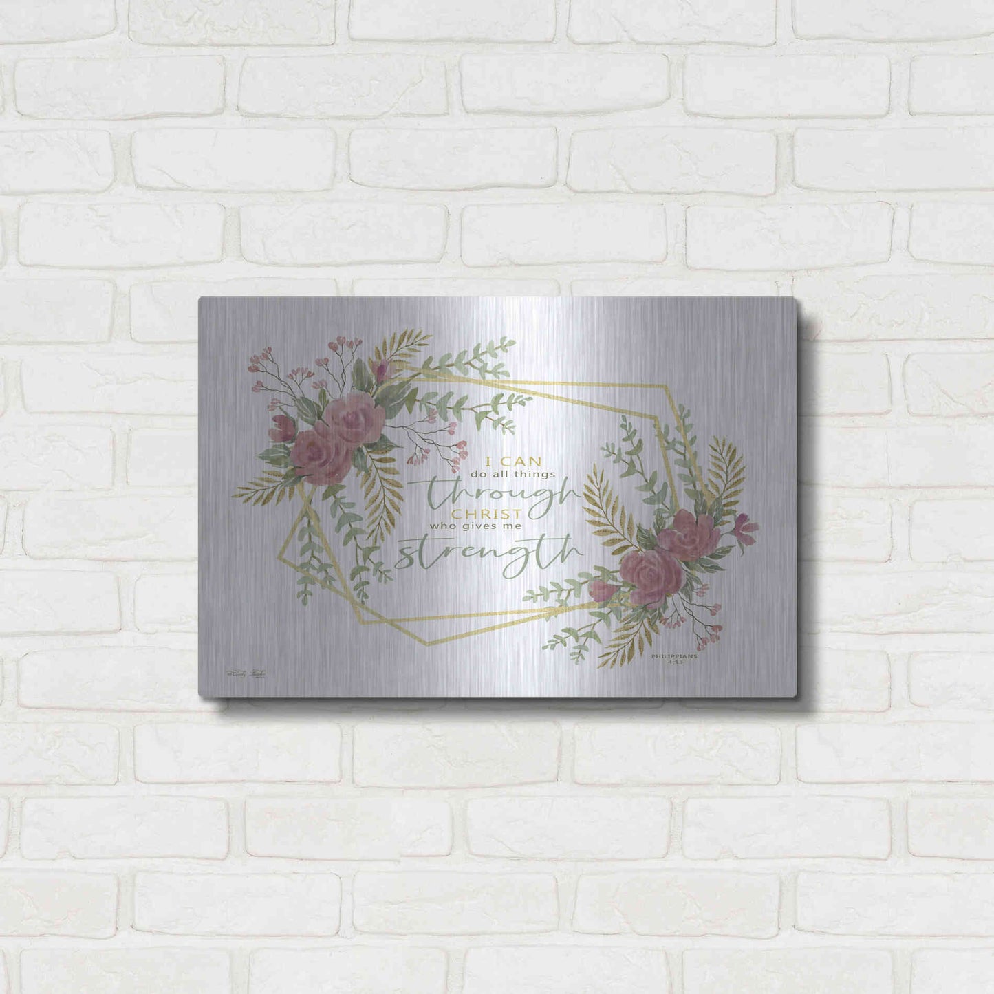 Luxe Metal Art 'I Can Do All' by Cindy Jacobs, Metal Wall Art,24x16