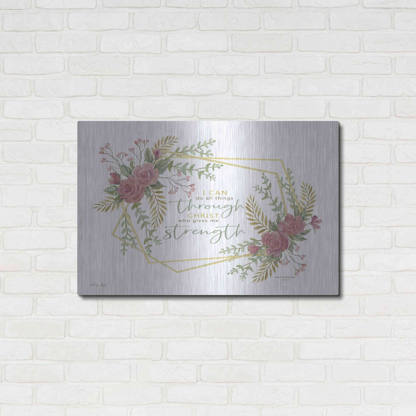 Luxe Metal Art 'I Can Do All' by Cindy Jacobs, Metal Wall Art,36x24