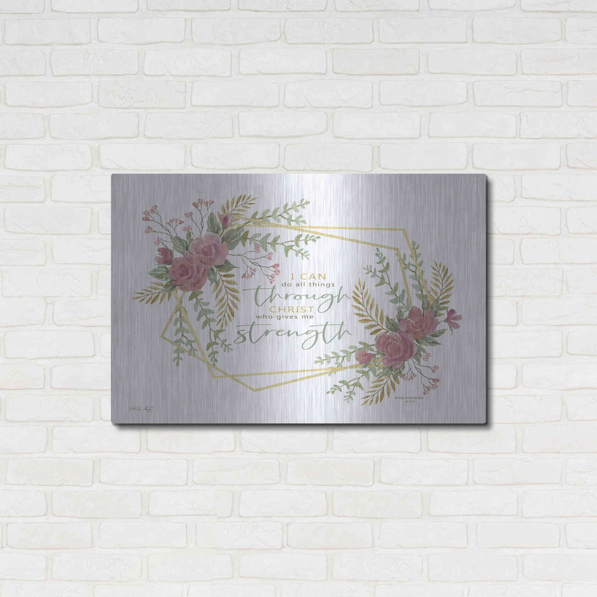 Luxe Metal Art 'I Can Do All' by Cindy Jacobs, Metal Wall Art,36x24