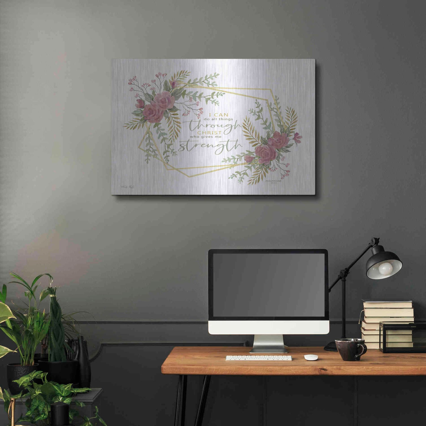 Luxe Metal Art 'I Can Do All' by Cindy Jacobs, Metal Wall Art,36x24
