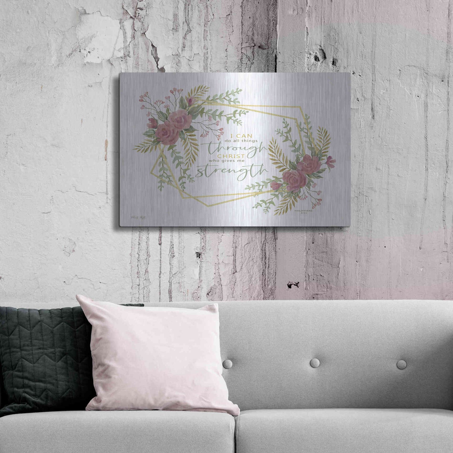 Luxe Metal Art 'I Can Do All' by Cindy Jacobs, Metal Wall Art,36x24