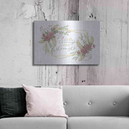 Luxe Metal Art 'I Can Do All' by Cindy Jacobs, Metal Wall Art,36x24