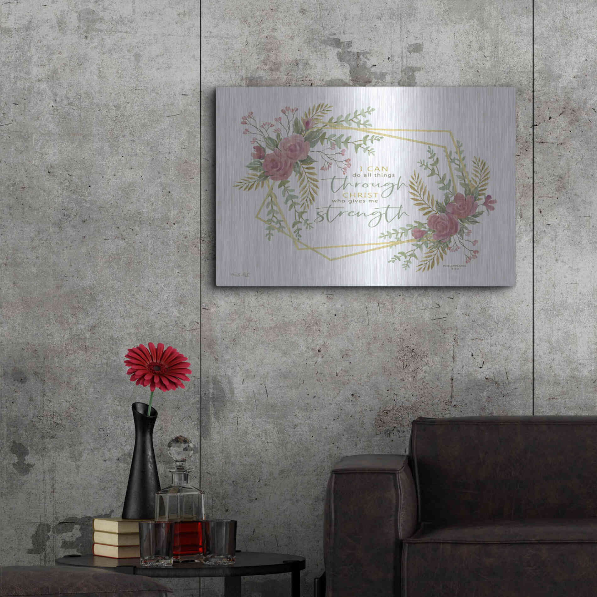 Luxe Metal Art 'I Can Do All' by Cindy Jacobs, Metal Wall Art,36x24