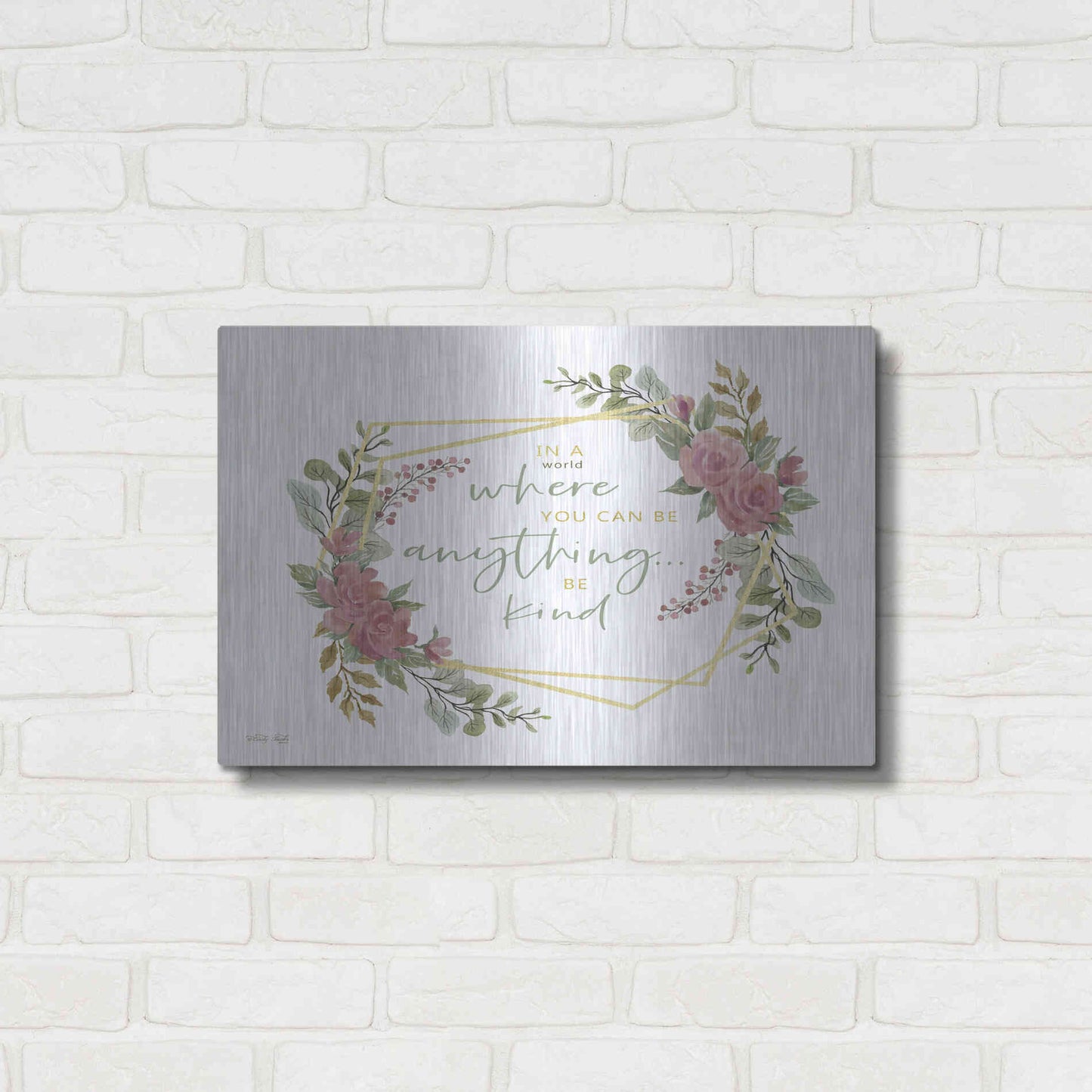 Luxe Metal Art 'Be Kind' by Cindy Jacobs, Metal Wall Art,24x16