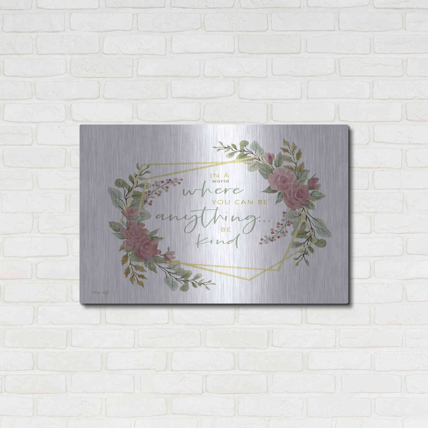 Luxe Metal Art 'Be Kind' by Cindy Jacobs, Metal Wall Art,36x24