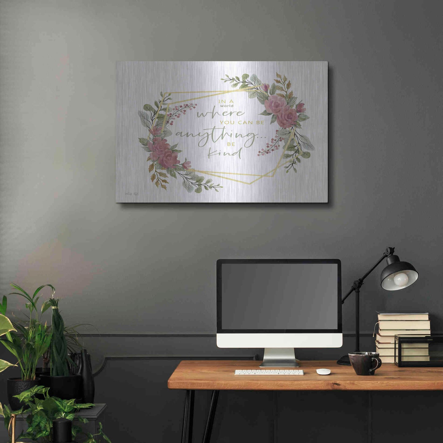 Luxe Metal Art 'Be Kind' by Cindy Jacobs, Metal Wall Art,36x24