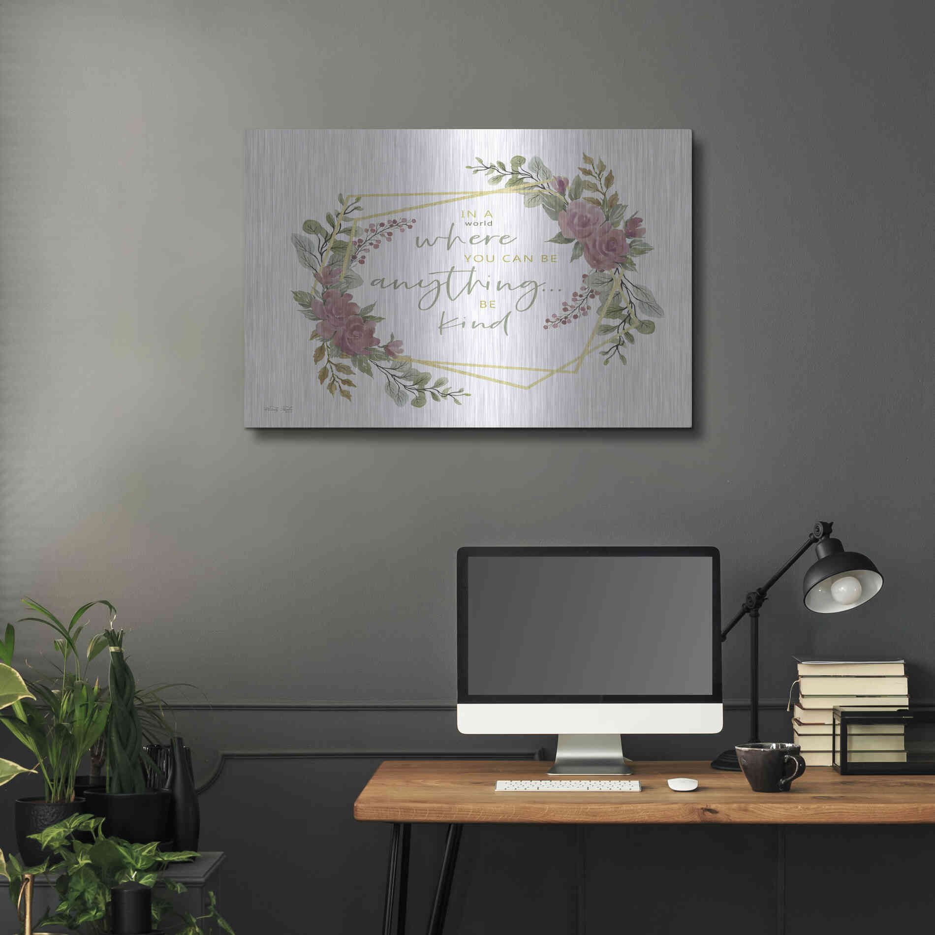 Luxe Metal Art 'Be Kind' by Cindy Jacobs, Metal Wall Art,36x24