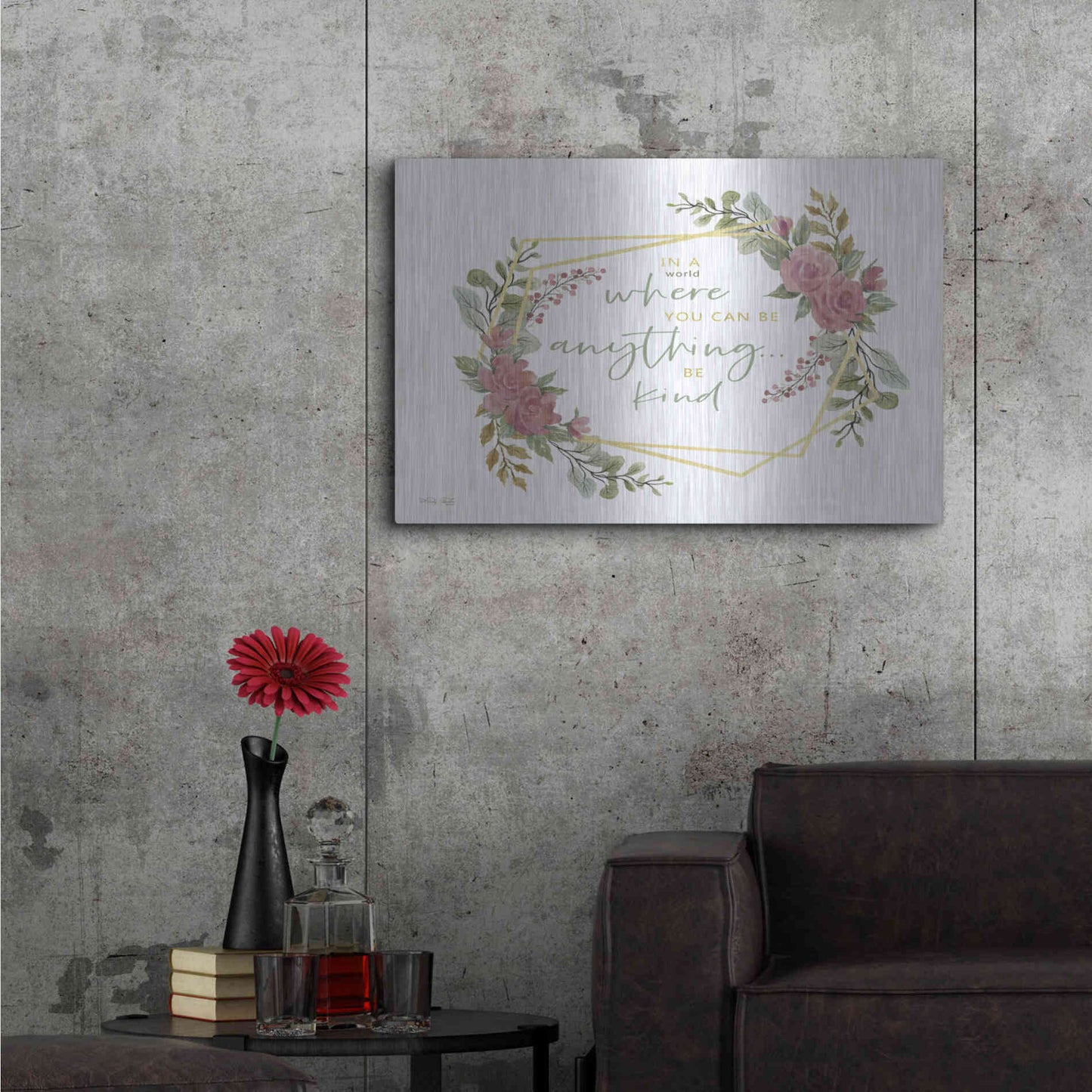 Luxe Metal Art 'Be Kind' by Cindy Jacobs, Metal Wall Art,36x24