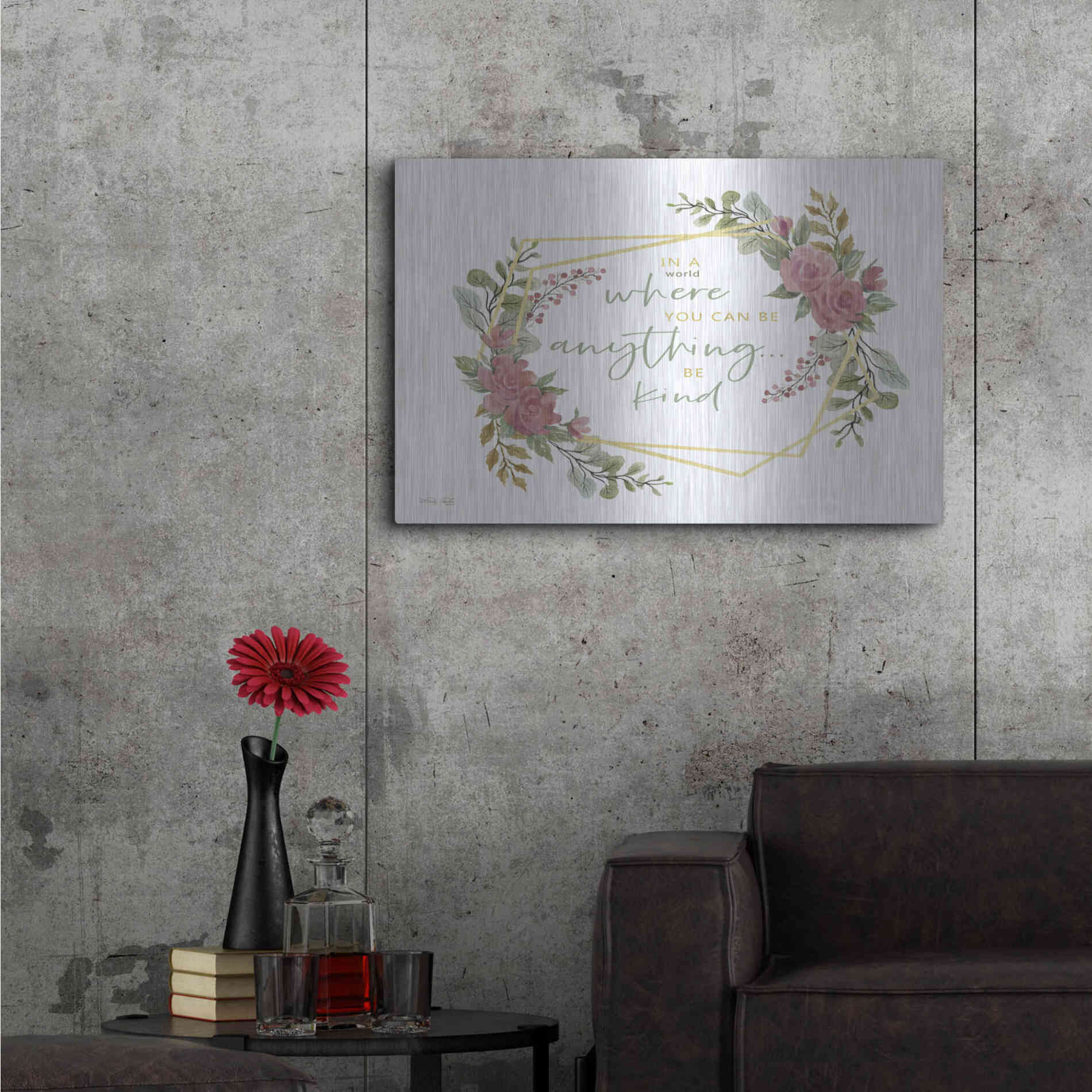 Luxe Metal Art 'Be Kind' by Cindy Jacobs, Metal Wall Art,36x24