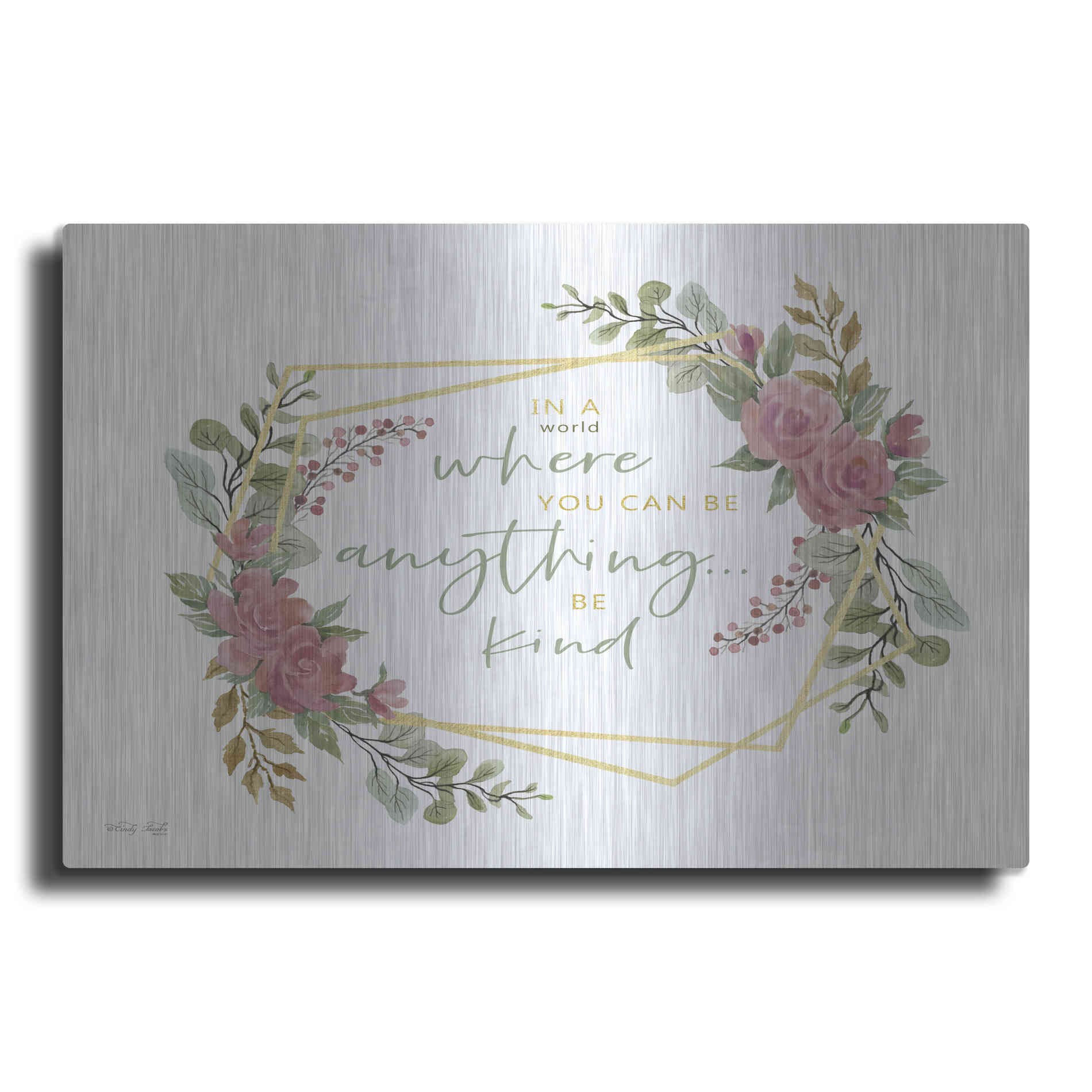 Luxe Metal Art 'Be Kind' by Cindy Jacobs, Metal Wall Art