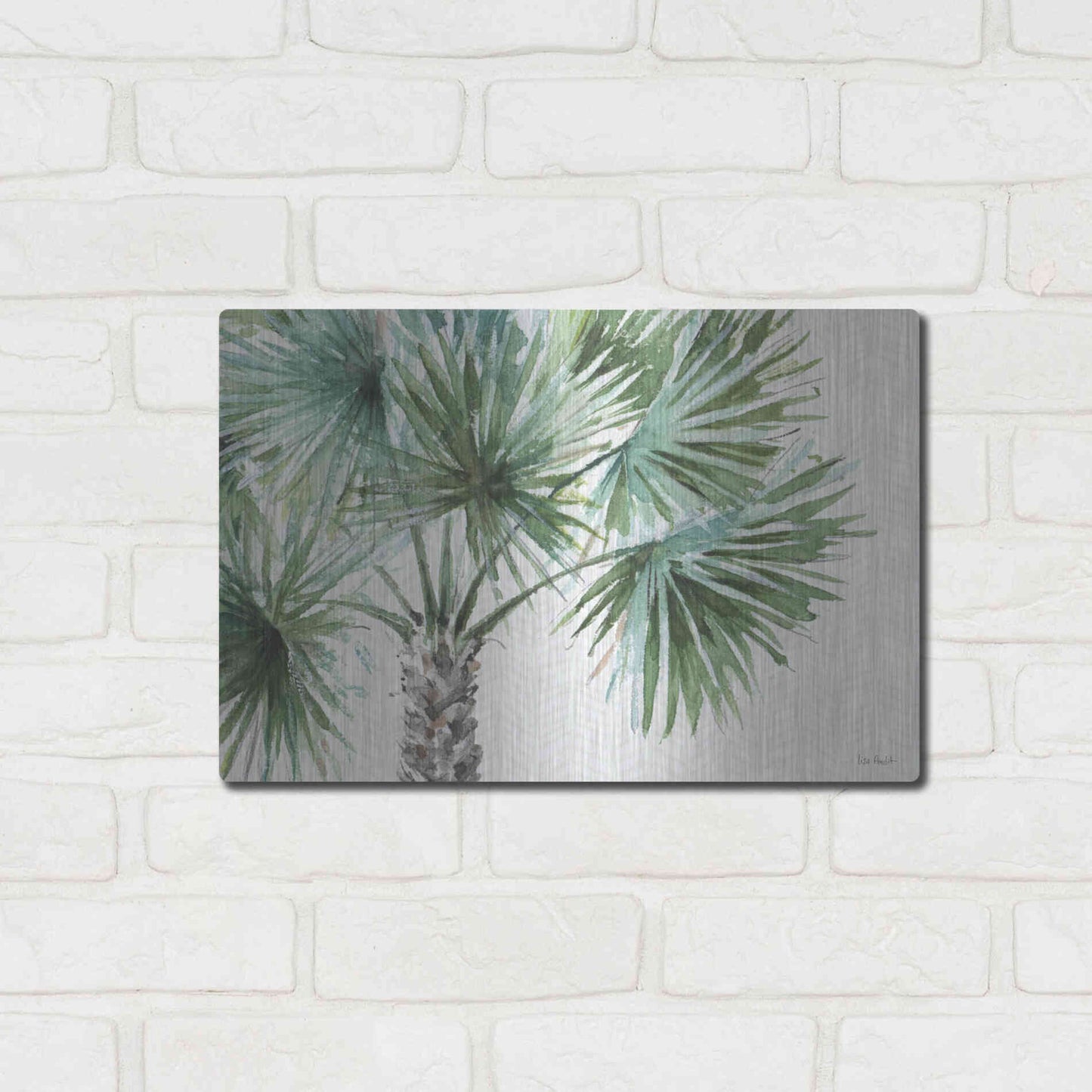 Luxe Metal Art 'Mixed Greens I' by Lisa Audit, Metal Wall Art,16x12