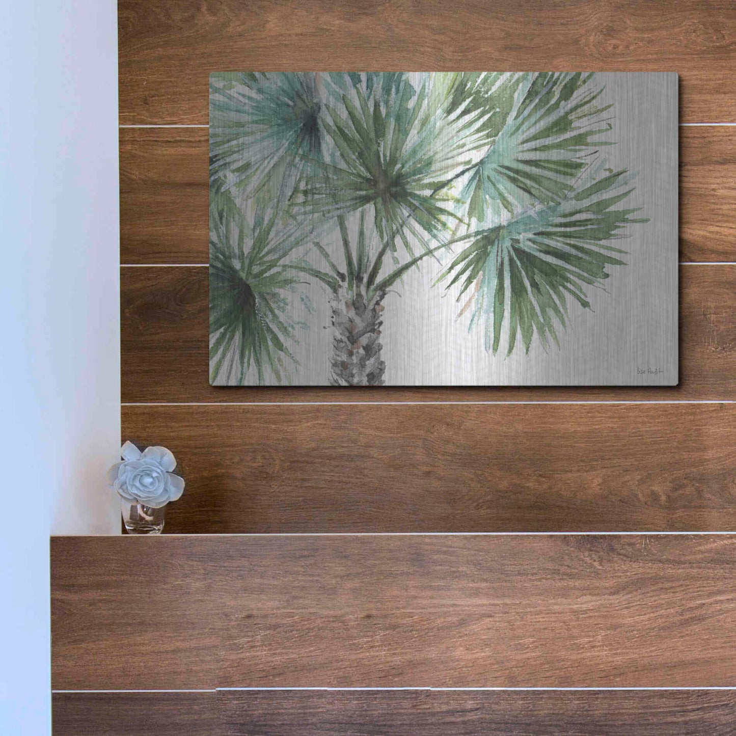 Luxe Metal Art 'Mixed Greens I' by Lisa Audit, Metal Wall Art,16x12