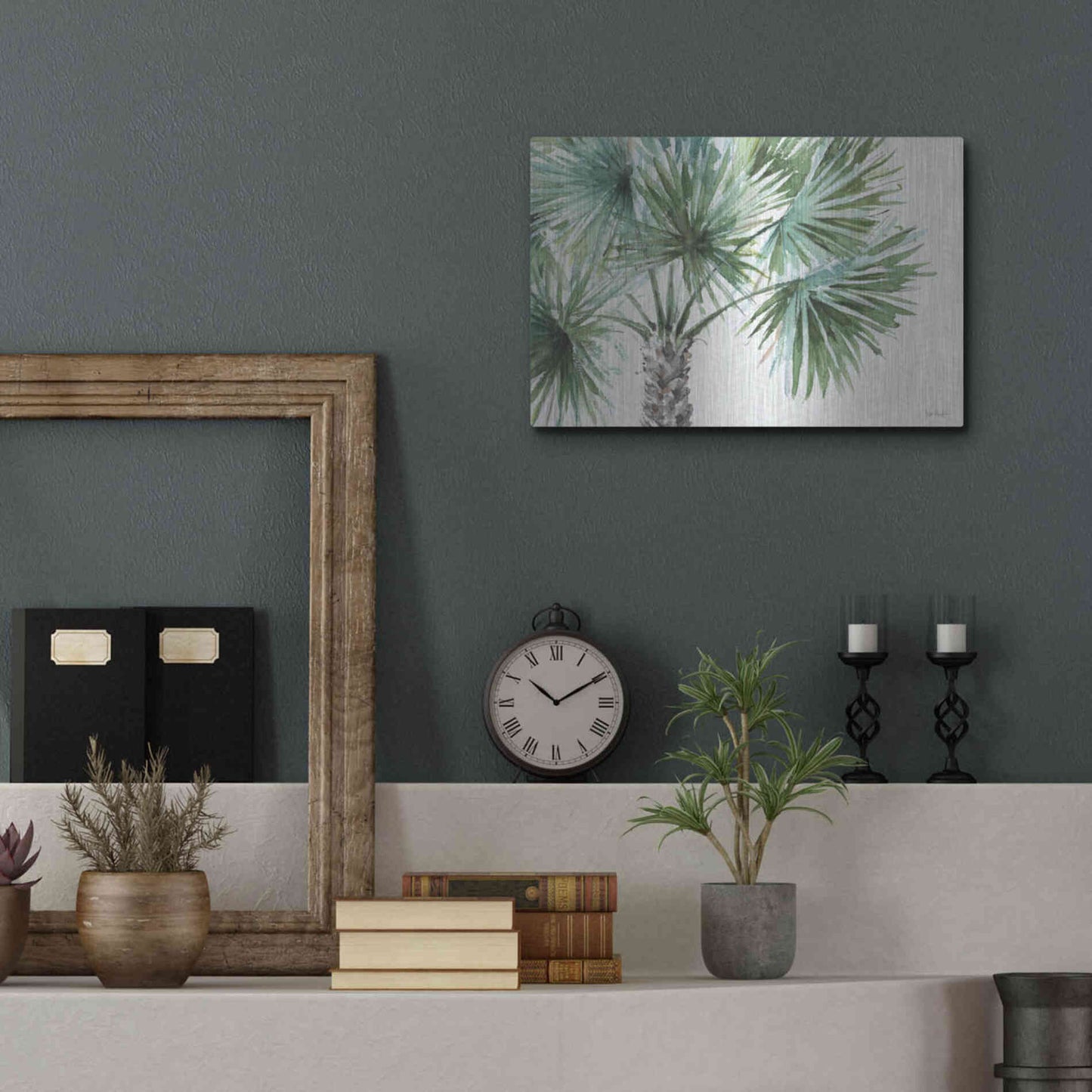 Luxe Metal Art 'Mixed Greens I' by Lisa Audit, Metal Wall Art,16x12