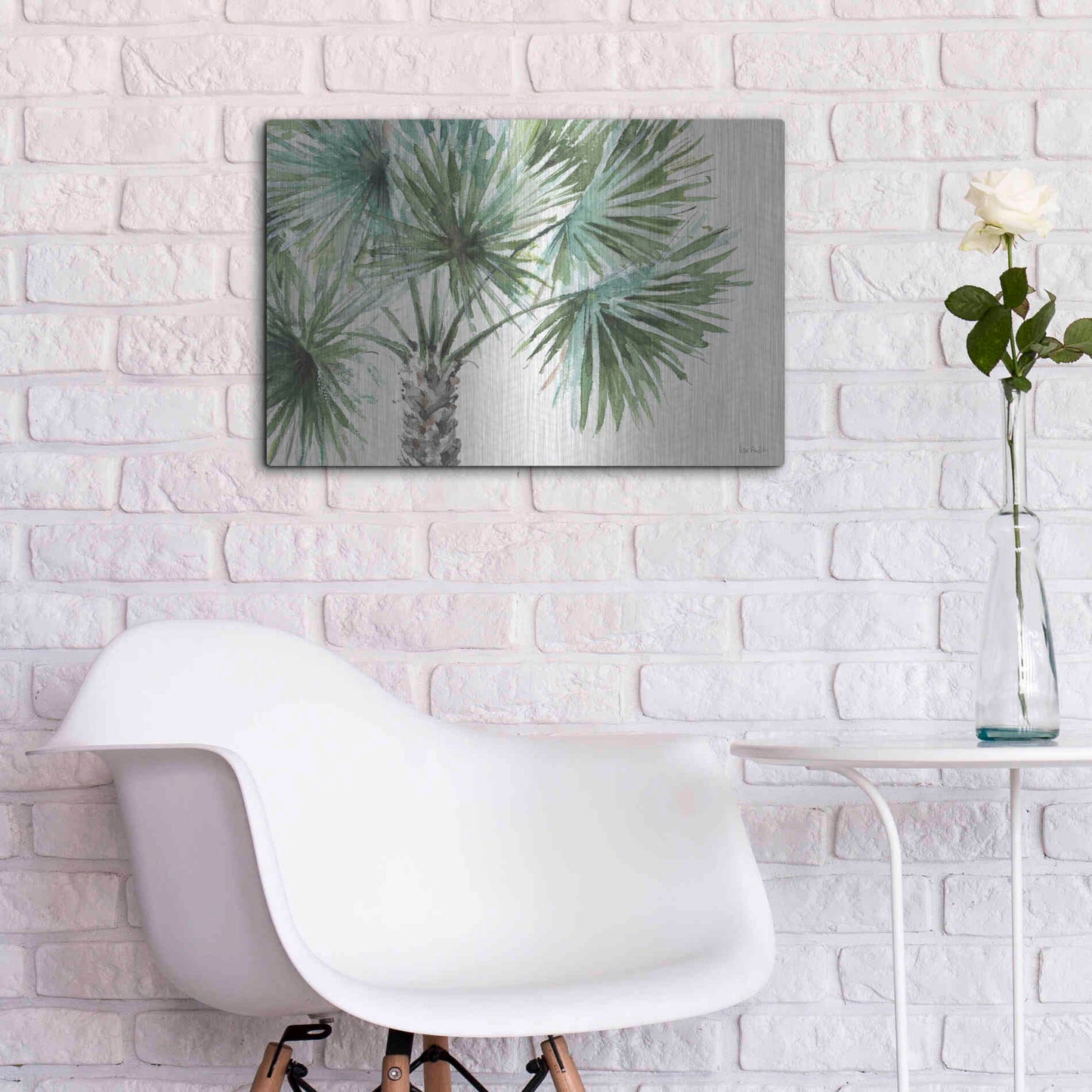 Luxe Metal Art 'Mixed Greens I' by Lisa Audit, Metal Wall Art,24x16