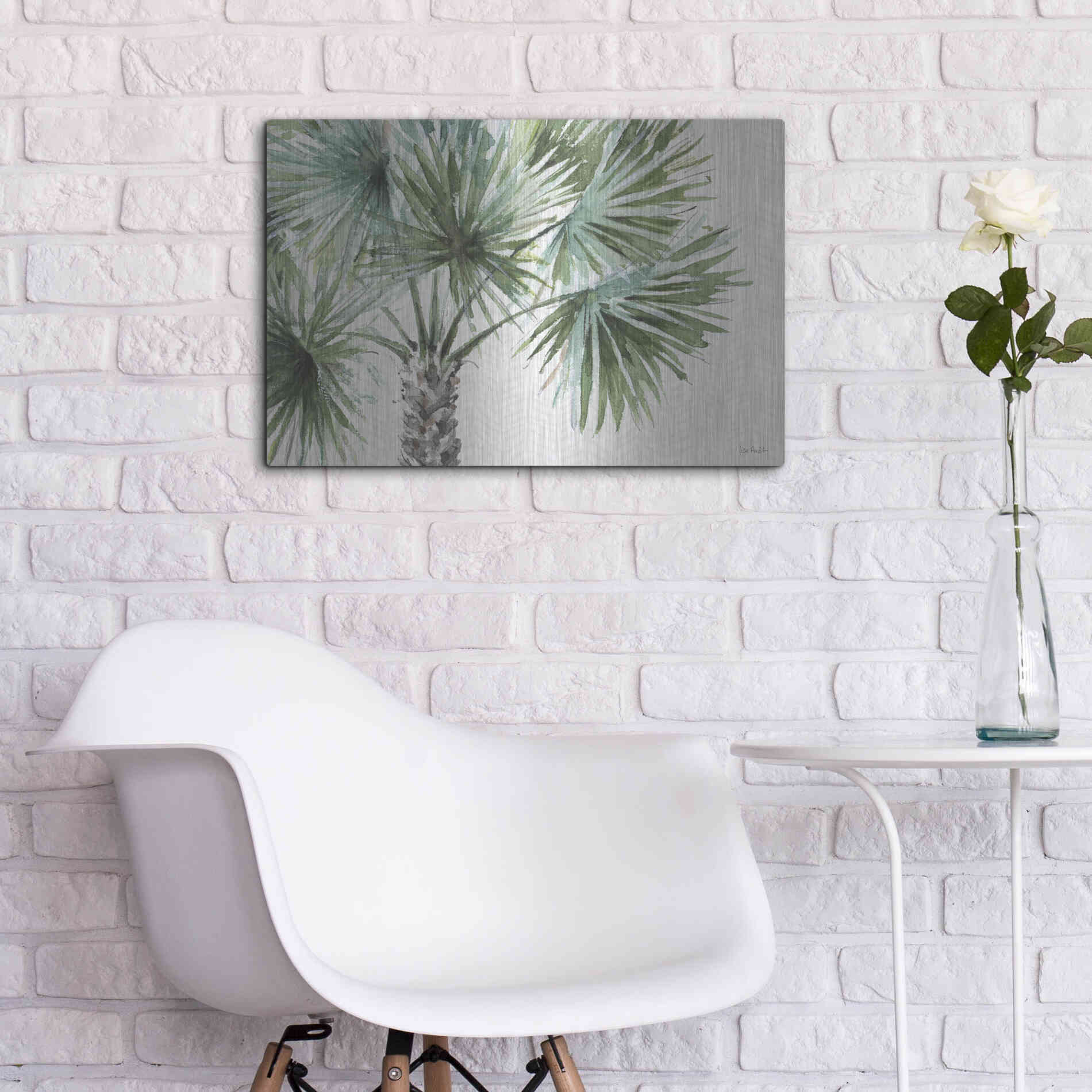 Luxe Metal Art 'Mixed Greens I' by Lisa Audit, Metal Wall Art,24x16